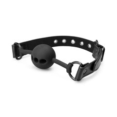 Кляп силіконовий Bedroom Fantasies Ball Gag Breathable Silicone Black (діаметр 4,1 см) зображення