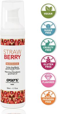 Масажне масло їстівне розігріваюче EXSENS Massage oil Strawberry Полуниця (50 мл) зображення