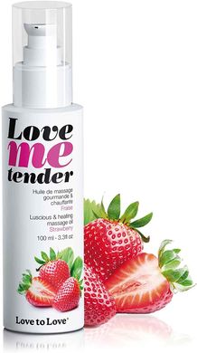 Масажна олія зігріваюча Love To Love LOVE ME TENDER Strawberry Полуниця (100 мл) зображення
