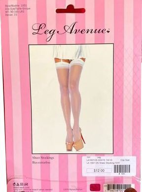 Панчохи під пояс Leg Avenue Sheer Stockings + PLUS SI Black зображення