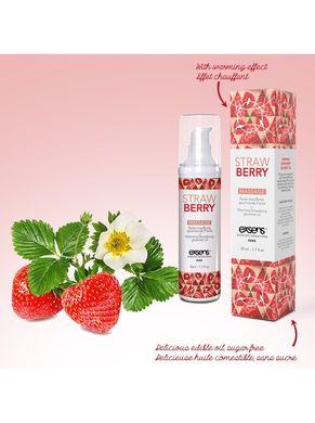 Масажне масло їстівне розігріваюче EXSENS Massage oil Strawberry Полуниця (50 мл) зображення