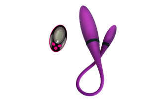 Вибратор двусторонний Adrien Lastic AD-2 с пультом LRS (диаметр 2,4 и 4 см) картинка