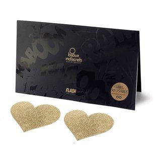Прикраса на соски (серце) Bijoux Indiscrets - Flash Heart Gold (Золота) зображення