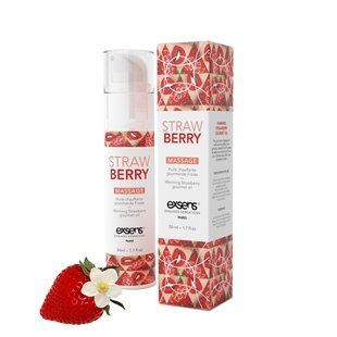 Массажное масло сьедобное разогревающее EXSENS Massage oil Strawberry Клубника (50 мл) картинка