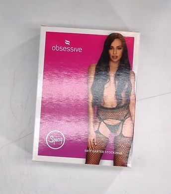 Сексуальные чулки с поясом Obsessive Garter stockings S815, размер S/M/L картинка
