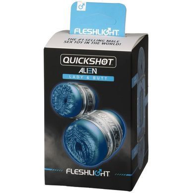 Мастурбатор двосторонній: вагіна та анус Fleshlight Quickshot Alien зображення