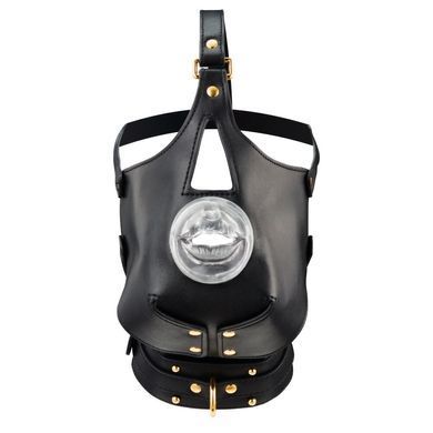 Маска-сбруя для орального секса с поводком LOCKINK SEVANDA Blowjob Head Muzzle with Leash картинка