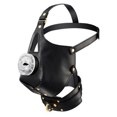 Маска-сбруя для орального секса с поводком LOCKINK SEVANDA Blowjob Head Muzzle with Leash картинка