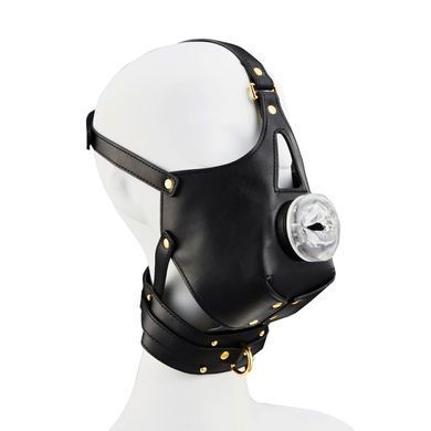Маска-сбруя для орального секса с поводком LOCKINK SEVANDA Blowjob Head Muzzle with Leash картинка