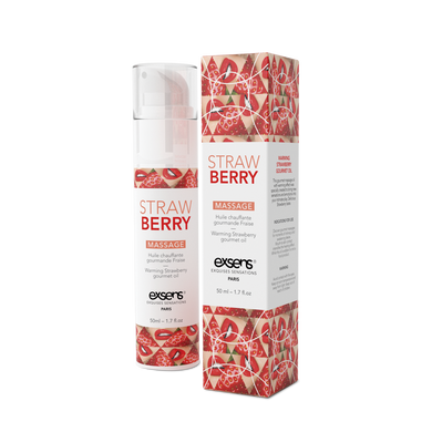 Массажное масло сьедобное разогревающее EXSENS Massage oil Strawberry Клубника (50 мл) картинка