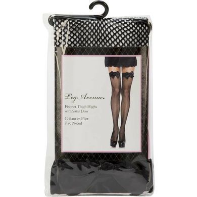 Панчохи у сітку з бантиком Leg Avenue Fishnet Thigh Highs With Bow OS Red зображення