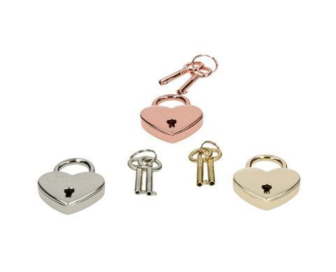 Замок сердце с ключами Liebe Seele Heart Shape Padlock Gold (2 шт) картинка