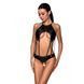 Боди из эко-кожи с ремешками и перфорацией Passion Tamaris Body black, размер L/XL картинка 1