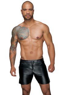 Мужские шорты на шнурке Noir Handmade H061 Powerwetlook shorts, размер S картинка