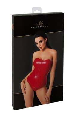 Корсет на молнии Noir Handmade F355 Red Powerwetlook corset, размер S картинка