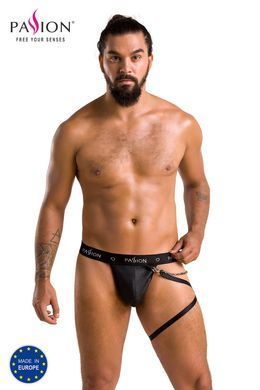 Мужские стринги с гартером Passion 058 THONG BILL black, размер XXL/XXXL картинка