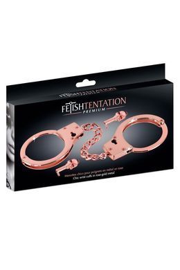 Наручники металеві з ключами Fetish Tentation Premium Chick wrist cuffs in rose-gold metal зображення