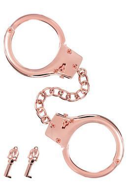 Наручники металеві з ключами Fetish Tentation Premium Chick wrist cuffs in rose-gold metal зображення