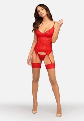 Корсет с кружевом + трусики Obsessive Ingridia corset & thong, размер M/L картинка