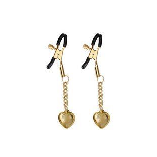 Затискачі для сосків з серцем Liebe Seele Solid Heart Nipple Clamps Gold зображення