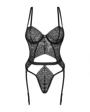 Волшебное боди с подвязками для чулок JSY JS228161 Black, размер S/M картинка