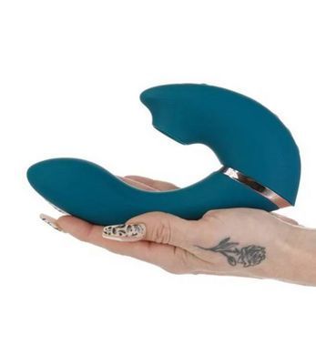 Вакуумний вібратор з язичком Swan The Monarch Swan Teal (діаметр 3,3 см) зображення
