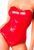 Корсет на молнии Noir Handmade F355 Red Powerwetlook corset, размер S картинка