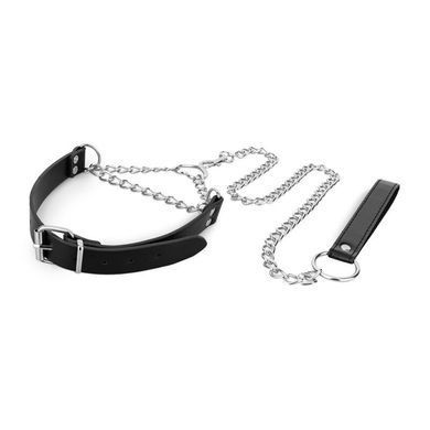 Нашийник з повідцем Bedroom Fantasies: Collar with Chain Silver зображення