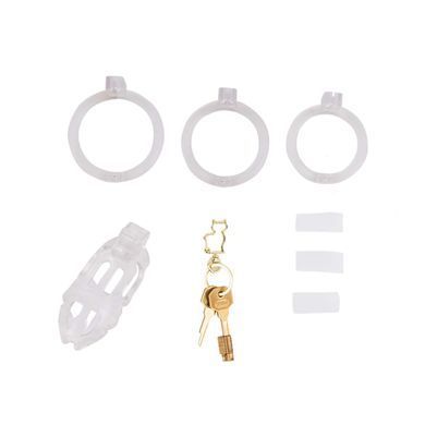 Клітка для пеніса з замком LOCKINK SEVANDA Plastic Penis Chastity Cage Transparent зображення