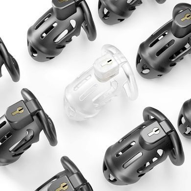 Клітка для пеніса з замком LOCKINK SEVANDA Plastic Penis Chastity Cage Transparent зображення
