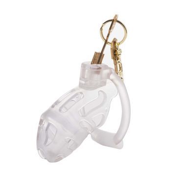 Клітка для пеніса з замком LOCKINK SEVANDA Plastic Penis Chastity Cage Transparent зображення