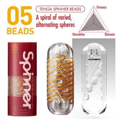 Мастурбатор з більш жорсткою спіраллю Tenga Spinner Beads (середня стимуляція) зображення