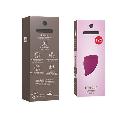 Менструальная чаша Fun Factory FUN CUP SIZE B, бордова (диаметр 4,3 см, объем 30 мл) зображення