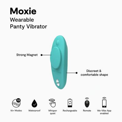 Смарт-вибратор в трусики с обновленным пультом ДУ We-Vibe Moxie+ Aqua картинка