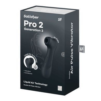 Вакуумный клиторальный стимулятор с вибрацией Satisfyer Pro 2 Generation 3 with Liquid Air Dark Grey картинка