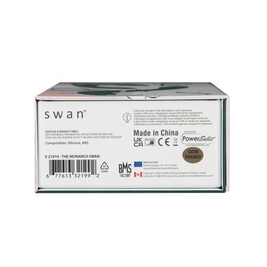 Вакуумний вібратор з язичком Swan The Monarch Swan Teal (діаметр 3,3 см) зображення