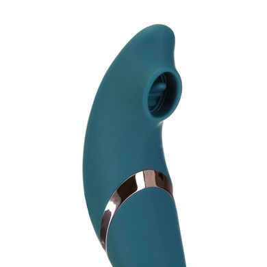 Вакуумний вібратор з язичком Swan The Monarch Swan Teal (діаметр 3,3 см) зображення
