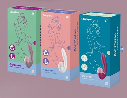 Вакуумний стимулятор &ndash; вібратор Satisfyer Supernova White (діаметр 3,5 см) зображення