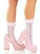 Носки ажурные с рюшами Leg Avenue Mini Bow Lace Anklet White картинка 2