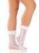 Носки ажурные с рюшами Leg Avenue Mini Bow Lace Anklet White картинка 1