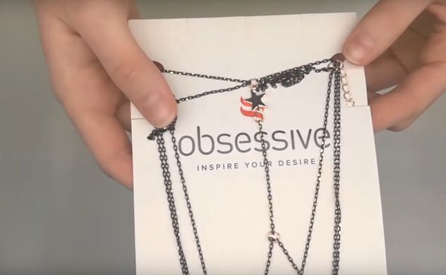 Декоративная цепочка на грудь и спинку Obsessive Bijou 902 картинка