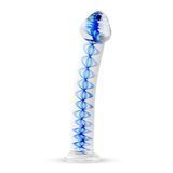 Скляний ділдо з візерунком Gildo Glass Dildo No. 4 (діаметр 3,5 см) зображення