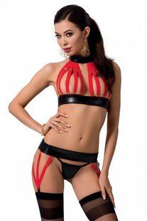 Сексуальний жіночий комплект Passion AZIZA SET red, розмір S/M зображення