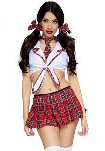 Рольовий костюм школярки Leg Avenue Miss Prep School Red, розмір M/L  зображення