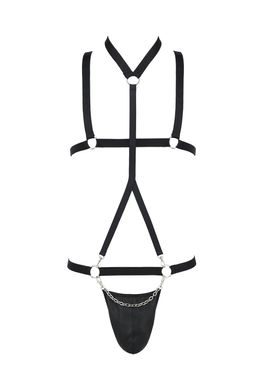 Мужское боди со стрепами Passion 039 SET ANDREW black, размер S/M картинка