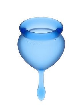 Набір менструальних чаш Satisfyer Feel Good dark blue, синій (15 і 20 мл) зображення