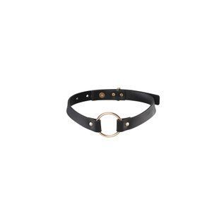 Чокер из экокожи с кольцом Bijoux Indiscrets Maze Single Choker Black картинка