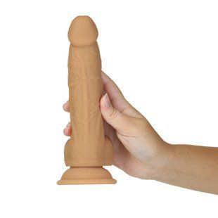 Фаллоимитатор на присоске + вибропуля ADDICTION Dual Density Silicone Dildo Caramel 8&Prime; (диаметр 4,3 см) картинка