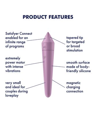 Віброкуля-смарт перезарядна Satisfyer Ultra Power Bullet 8 Lilac зображення