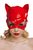 Сексуальная эластичная лакированная маска D&A "Кошечка", красная картинка